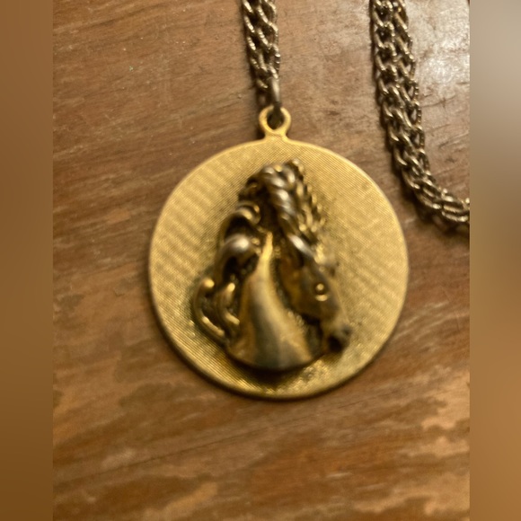 Vintage Gold Horse Necklace - Picture 2 of 3